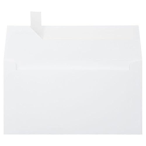 Bright White Photo Greeting Envelopes, 4 3/8" x 8 1/4", 50 Pack