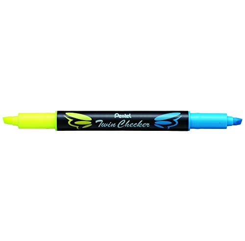 Twin-tip yellow and blue highlighters, pack of 12