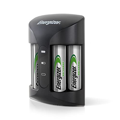 AA and AAA Battery Charger with 4 AA NiMH Rechargeable Batteries, Recharge Pro Battery Charger for Double A Batteries and Triple A Batteries