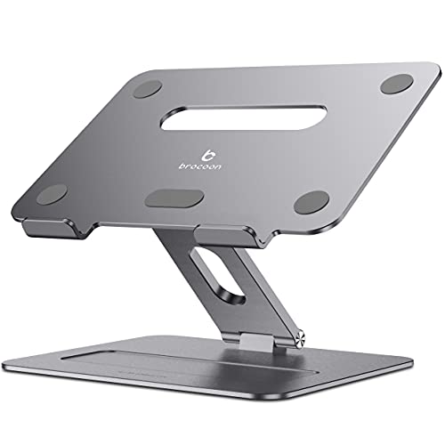 Laptop Stand, Adjustable Laptop Stand for Desk, Ergonomic Aluminum MacBook Stand with Heat-Vent, Laptop Riser Compatible for 10-17" Laptops