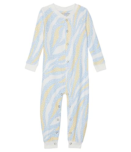 Baby Girls' Sleepwear Long Sleeve Peachy Romper  Sets, Ice Blue, 3-6 mo