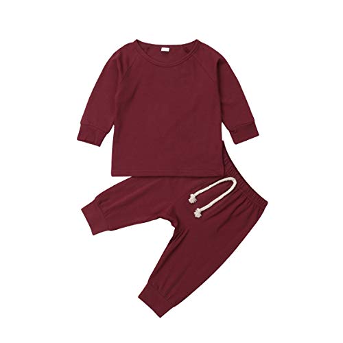Baby Unisex Pajamas, Top with Pants Set 2 Piece Outfit,  Cotton Clothing Set for Infant Baby Boys Girls