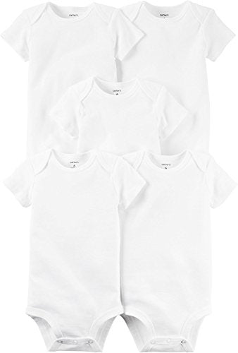 Carter s Baby White 5-Pack Short Sleeve Bodysuits 3 Months