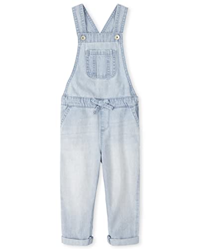 baby girls  and Toddler Denim Overalls Rompers, Leighton Wash, 18-24 Months US