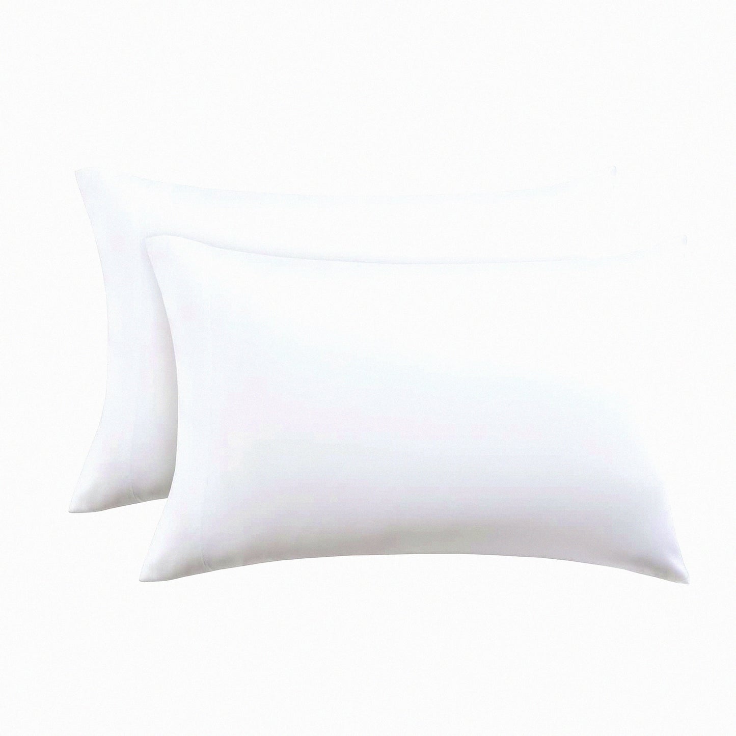 BambooLux Silky Soft Cooling Pillowcase Set - 100% Viscose Bamboo, Oeko-Tex Certified, Breathable Envelope Closure - Queen Size, White (Pack of 2)
