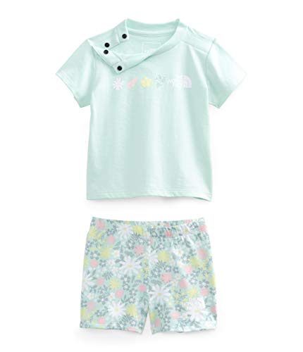 Infant Cotton Summer Set, Misty Jade Flower Garden Print, 6M