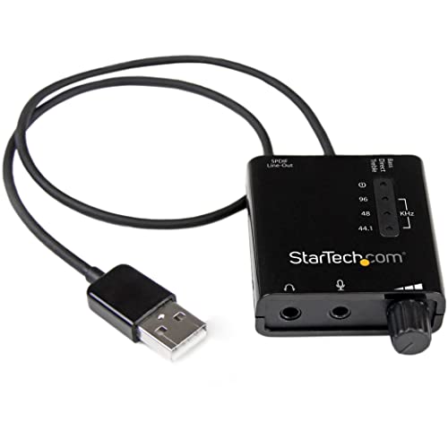 .com USB Sound Card w/ SPDIF Digital Audio & Stereo Mic - External Sound Card for Laptop or PC - SPDIF Output (ICUSBAUDIO2D),Black