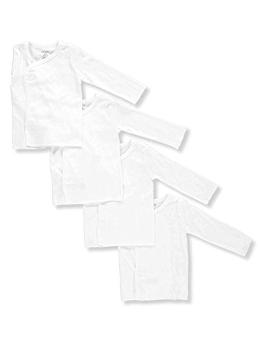 Baby Girls' 4-Pack Side-Snap Tees (White, Preemie)