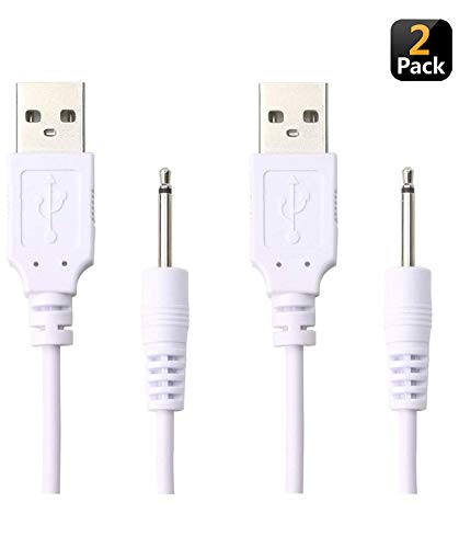 Replacement DC Charging Cable | USB Charger Cord - 2.5mm (2 Pack)