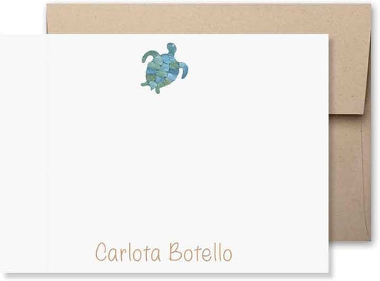 10 Engraved Red Florentine Fold-Over Thank You Notes