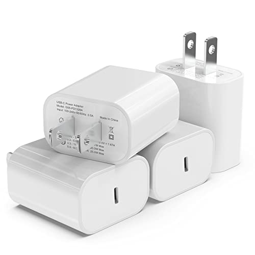 4Pack [Apple MFi ] iPhone Fast Charger, 20W USB C Charger Wall Charger Block with PD 3.0, Compact USB C Power Adapter for iPhone 14/14 Pro, Galaxy, Pixel, AirPods Pro (Arctic White)