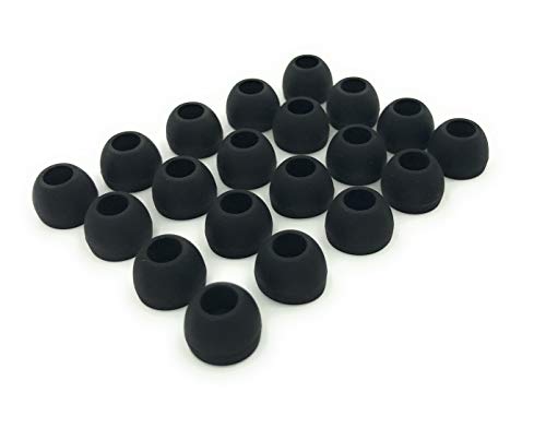 10 Pairs Medium Silicone Replacement Earbud Ear Buds Tips Black