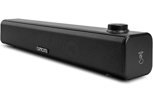 Bluetooth Speaker Soundbar with AUX Input USB Powered 2.0 Stereo Big Sound Bass Desktop Wireless BT Compatible with Desktop,PC,Laptop,Tablet,iPad,iMac,iPhone(Black)