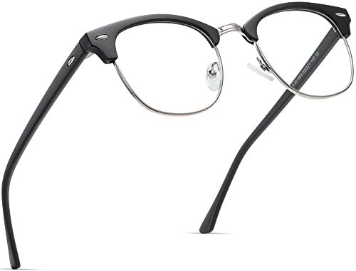 Blue Light Blocking Glasses Retro Semi Rimless UV400 Clear Lens Computer Eyewear For Men Women