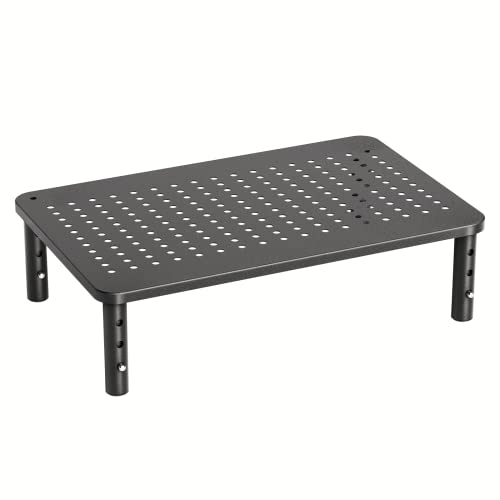 Monitor Stand - Monitor Stand Riser 3 Height Adjustable, Monitor Riser with Airflow Vents, Laptop Stand for Desk, Laptop Riser, Desk Organizer for Monitor, 15.6" Laptop, PC, Printer