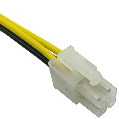 (3-Pack) LP4 Molex Male to ATX 4 pin Male Auxiliary Power Adapter Cable 9.5-inch(24cm)