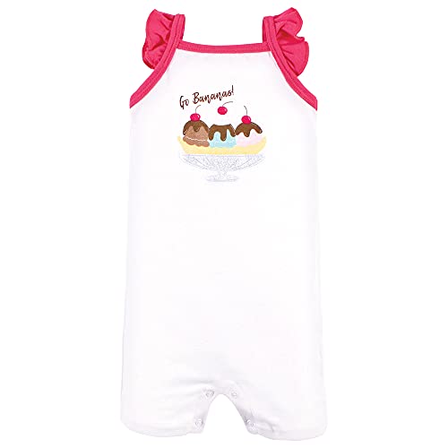 Uni   Cotton Rompers, Banana Split, 0-3 Months