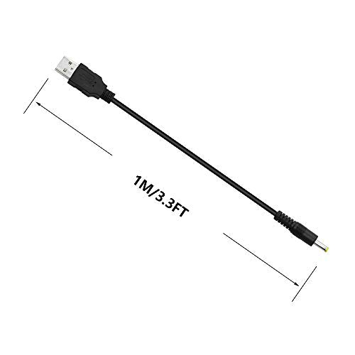 2 Pack USB to DC Power Cable 3.3FT USB 2.0 A Type Male to 4.0 x 1.7mm Male DC 5V Power Plug Barrel Connector Charge Cable Compatible with Router,Mini Fan,Speaker and More Devices(1M)