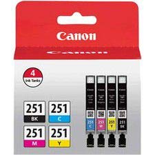 CLI-251 Black/Color Ink Cartridges, Pack of 4