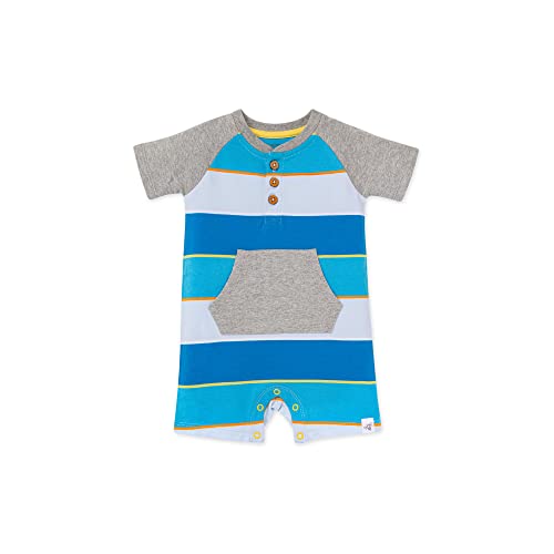 Burt s    Boys  Romper Jumpsuit, 100   Cotton One-Piece Coverall, Heather Grey Rugby, 3 Months