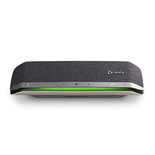 '- Sync 40 Smart -Speakerphone (Plantronics) - Flexible Work Spaces - Connect to PC/Mac via Combined USB-A/USB-C -Cable and Smartphones via -Bluetooth - Works with Teams, Zoom & more