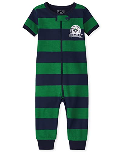 The Children s  Single Baby Toddler Boys Snug Fit 100  Cotton Zip-Front One Piece Footed Pajama, DADS Little Champ, 0-3 Months