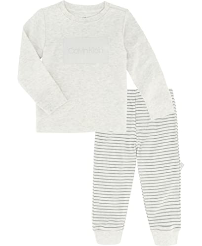 Baby Boys  2 Pieces Pants Sets, Marshmallow Grey Stripes, 0-3 Months