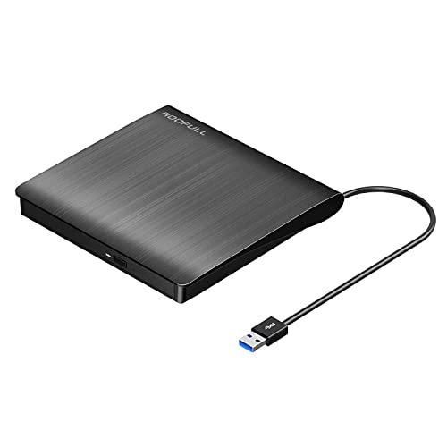 External CD DVD +/-RW Drive USB 3.0 Protable USB DVD/CD ROM Burner Optical Drive Player Reader Writer for Windows 11/10/8/7 Laptop Desktop Computer, Mac MacBook Pro/Air, iMac, Black (Updated)