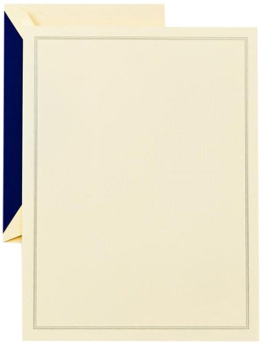 Blue Triple Hairline Half Sheet in Ecruwhite