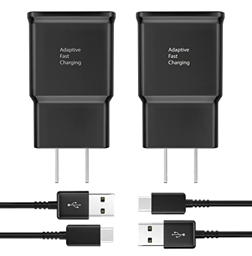 Adaptive fast charger kit with 4ft USB Type C cable, 2-pack