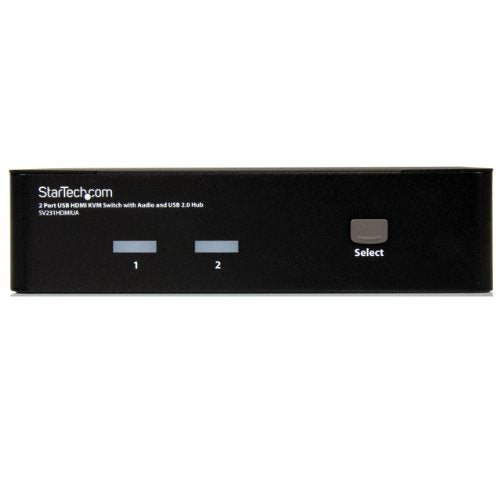 .com 2 Port USB HDMI KVM Switch with Audio and USB 2.0 Hub - 1080p (1920 x 1200), Hotkey Support - Dual Port Keyboard Video Monitor Switch (SV231HDMIUA)