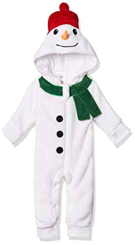 Unisex  Plush Jumpsuits, Snowman, 0-3 Months
