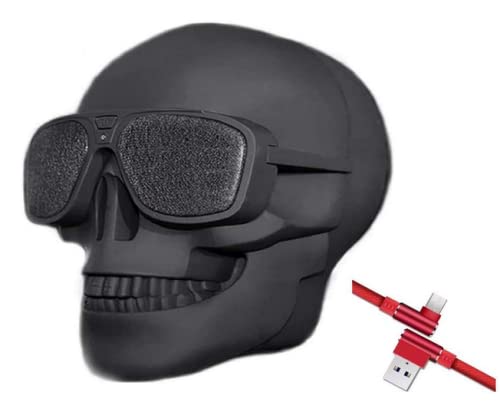 Mingyuan Bluetooth Speaker with Skull Head Shape Portable Wireless Speaker for Desktop PC/Laptop Notebook/Mobile Phone/MP3/MP4 Player(Cable Charger Gift)