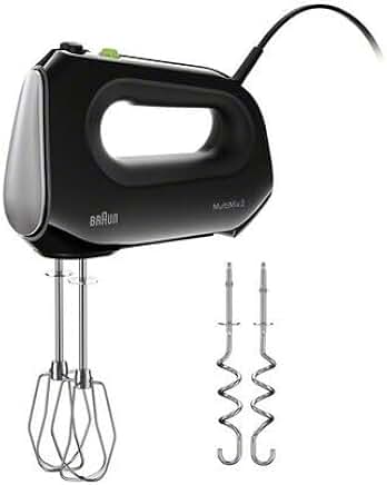 Hand Mixer with Beaters, Dough Hooks, and Accessory Bag