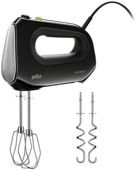Hand Mixer with Beaters, Dough Hooks, and Accessory Bag