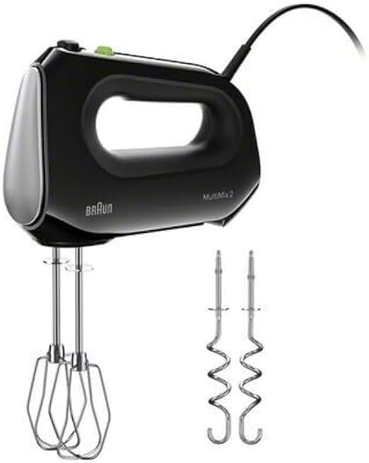 Hand Mixer with Beaters, Dough Hooks, and Accessory Bag