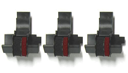 (3 Pack) Compatible/Replacement Calculator Ink Roller Black/Red IR-40T for Sharp EL-1750V, EL-1801V and More