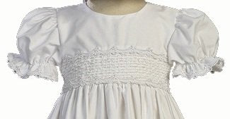 Girls Cotton Christening Gown Dresses with Bonnet Set - Baby or Infant Girl's Christening Dress,White,0-3 Month
