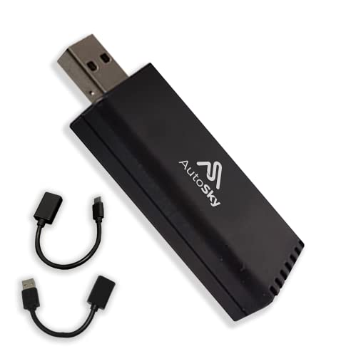 Wireless CarPlay Adapter for Factory Wired CarPlay Cars - with One USB to Type C and One USB to USB Cable - Wireless Carplay Adapter - iOS 10 and up, Wired CarPlay Required