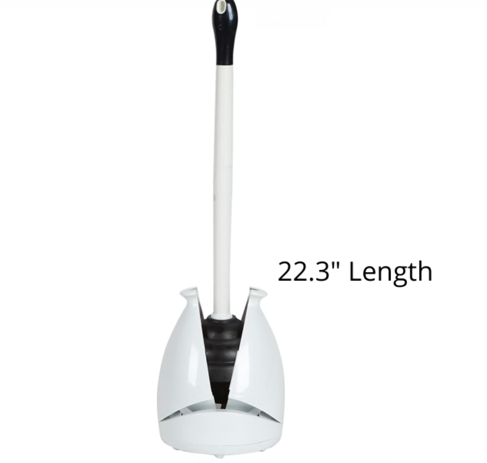 2 Pack Tet Plunger, Hide ay Tet Plunger with Caddy, Plungers for Bathroom with Holder, Heavy Duty Tet Plunger with Holder  White