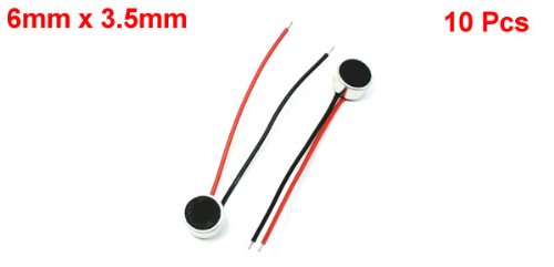 10 Pcs 6mm x 3.5mm 2 Wire Cable MIC Electret Condenser Microphone
