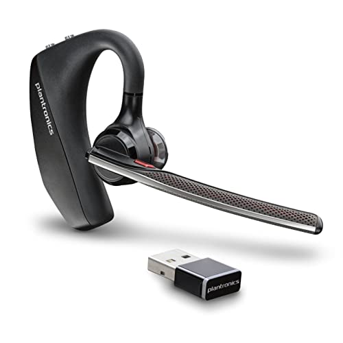 '- Voyager 5200 UC (Poly) - Bluetooth Single-Ear (Monaural) Headset - USB-A Compatible to connect to your PC and/or Mac - Works with Teams, Zoom & more - Noise Canceling