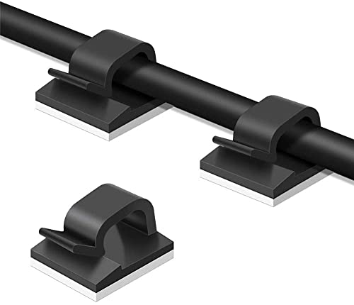 50pcs adhesive cable clips for wire management in black