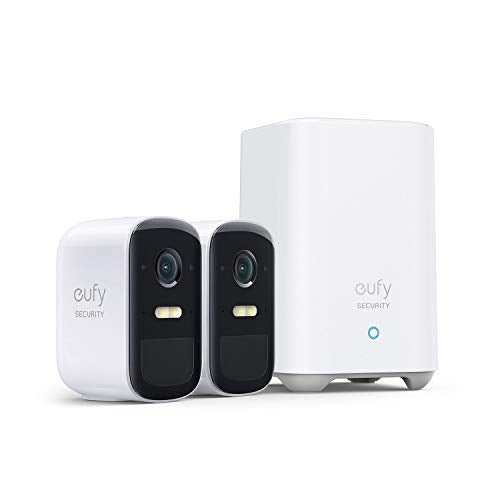 , eufyCam 2C Pro 2-Cam Kit, Wireless Home Security System with 2K Resolution, 180-Day Battery Life, HomeKit Compatibility, IP67, Night Vision, and No Monthly Fee.