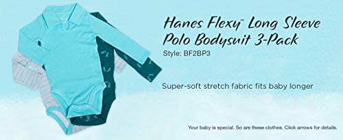 uni  baby Ultimate Flexy 3 Pack Long Sleeve Polo Bodysuits Bodystocking, Grey, 0-6 Months US