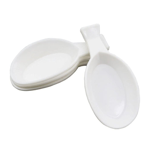20Pcs White Plastic Ink Dish with Brush Rest for Calligraphy