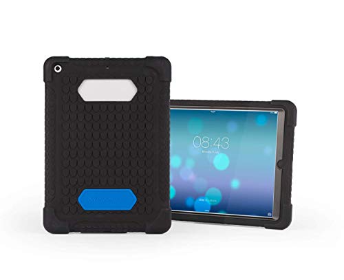 MAXCases Shield Case for iPad 5/6 2018 & 2017 - Rugged Shock & Impact Protector Featuring Bi-Molded Polycarbonate/Silicone Sleeve, Built-in Screen Protection & Asset Tag Window - Black