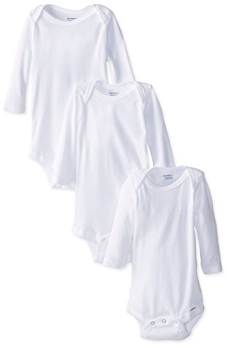 Baby Multi-Pack Long-Sleeve Onesies Bodysuit, 3-Pack White, 4T