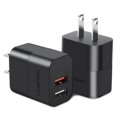 USB Charger 5V 2.4A 2-Pack for iPhone and Galaxy in Black