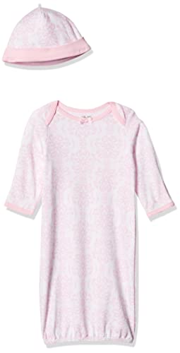 Girls' Gown and Hat Set, Pink/Multi, 0-3 Months